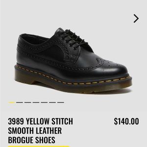 Brand new Dr. Martens Black Wingtip Oxford Lace Up 3989 women’s NIB Lug Sole